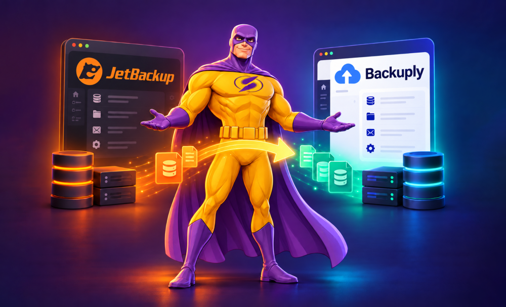 Sybell Hosting szuperhős mutatja, hogy átállunk a JetBackup rendszeréről, és a Backuply készíti innentől a mentéseket.